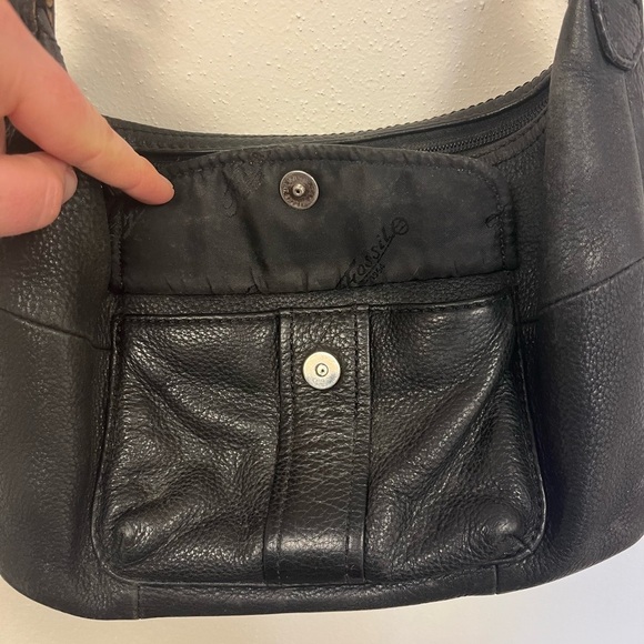 Vintage Fossil Black Leather 1954 Shoulder Bag - Picture 3 of 14